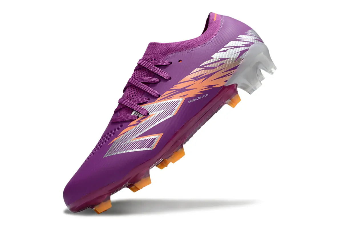 New Balance FURON TEAM V8 Elite Violet/Argenté/Orange (FG) Bonplancrampons