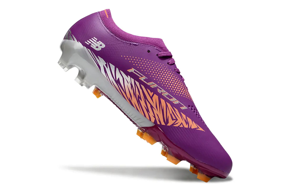 New Balance FURON TEAM V8 Elite Violet/Argenté/Orange (FG) Bonplancrampons