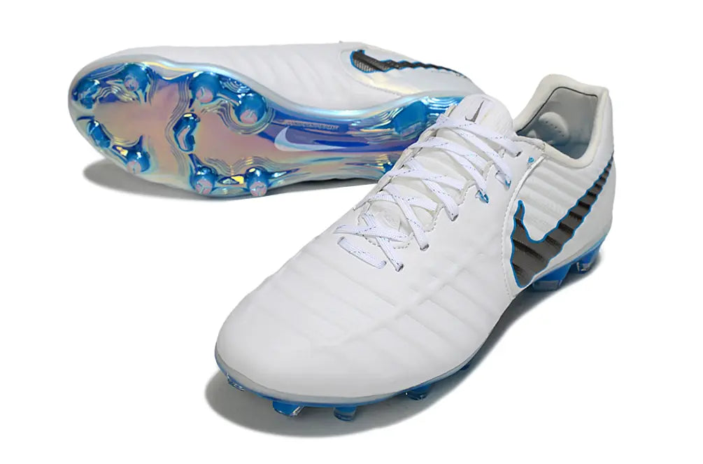 Tiempo Legend VII Elite LUXE Blanc/Bleu (FG) Bonplancrampons
