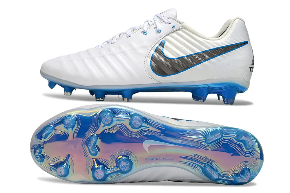 Tiempo Legend VII Elite LUXE Blanc/Bleu (FG) Bonplancrampons